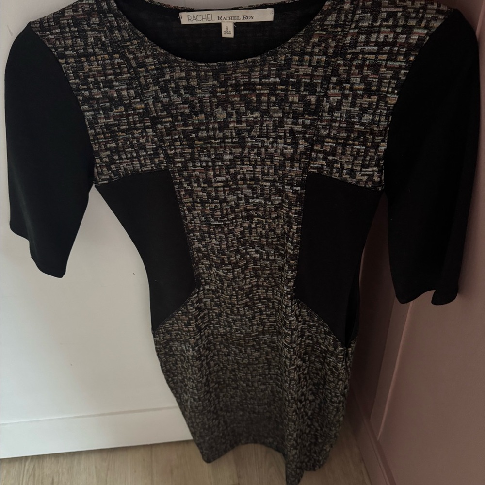 RACHEL Rachel Roy Black and Gray Mini Dress